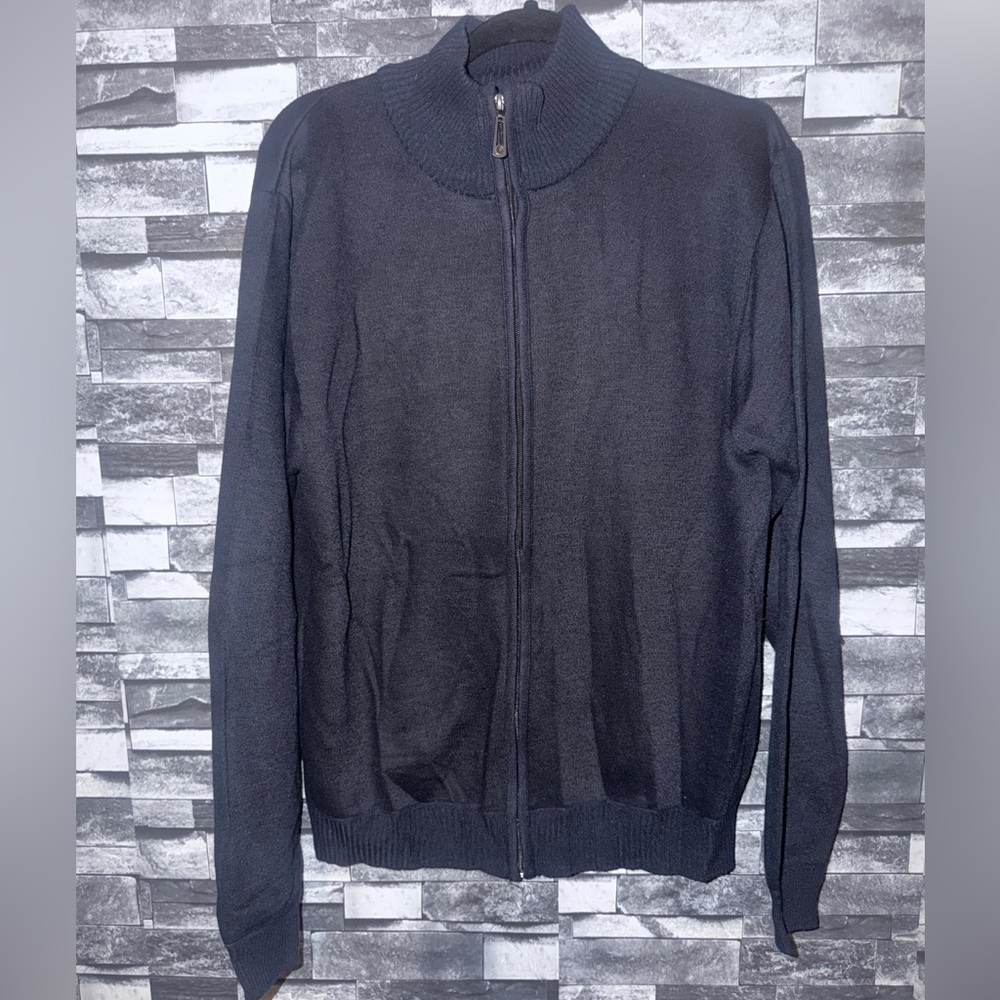 TRUE ROCK Men's Black Zip Up Sweater size L